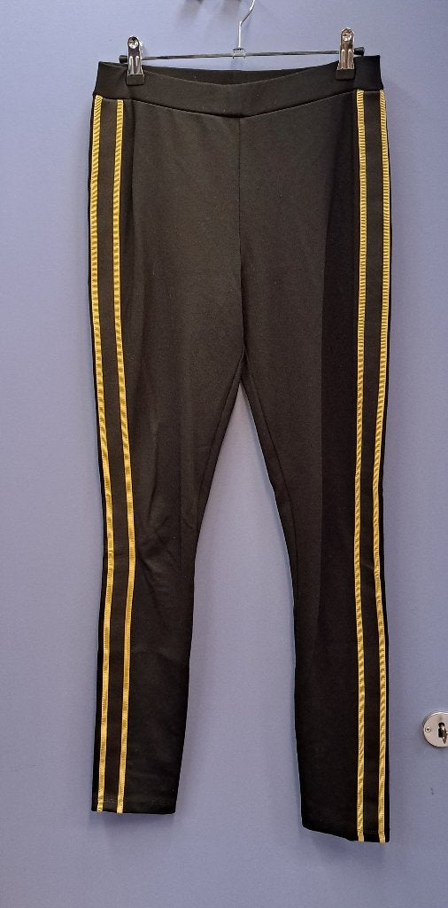 Opus legging zwart met goudgele strepen model Elime 36 48034