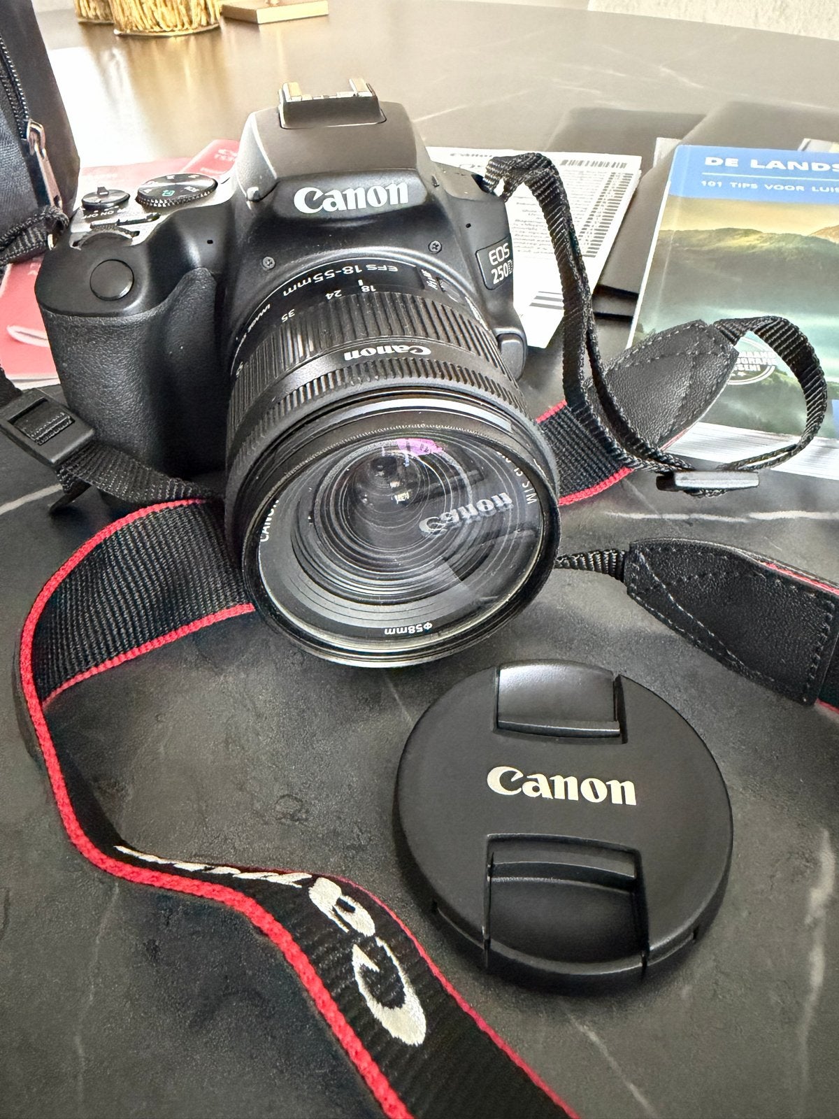 Canon EOS 250D spiegelreflexcamera met 18-55mm lens, Spiegelreflex, Canon, Ophalen of Verzenden, Zo goed als nieuw