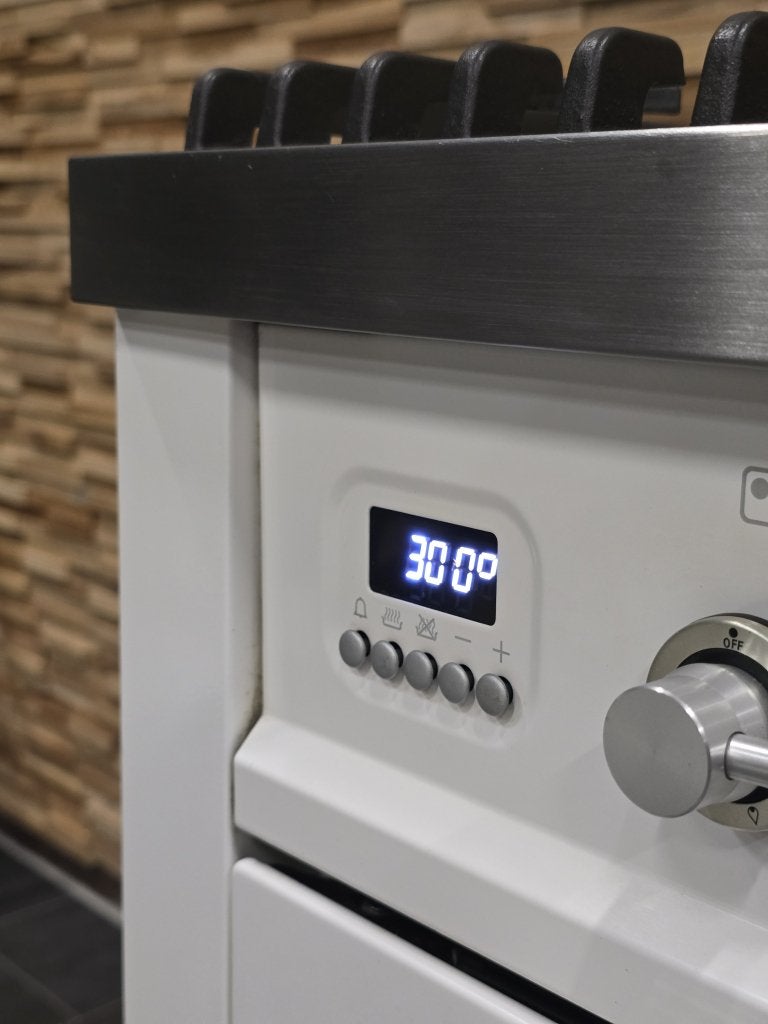 Luxe Boretti Fornuis 90cm wit + rvs 6 pits 300 oven, Niet ingevuld, 60 cm of meer, Niet ingevuld, Ophalen of Verzenden
