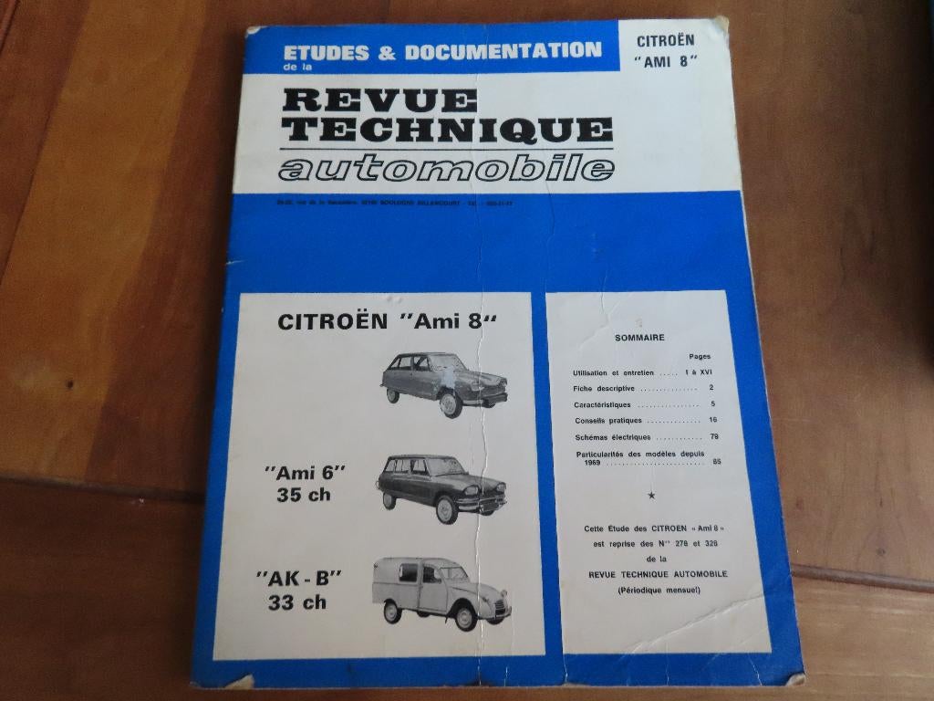 Revue Technique vraagbaak Citroen Ami 6, Ami 8, Citroen AK, Ophalen of Verzenden