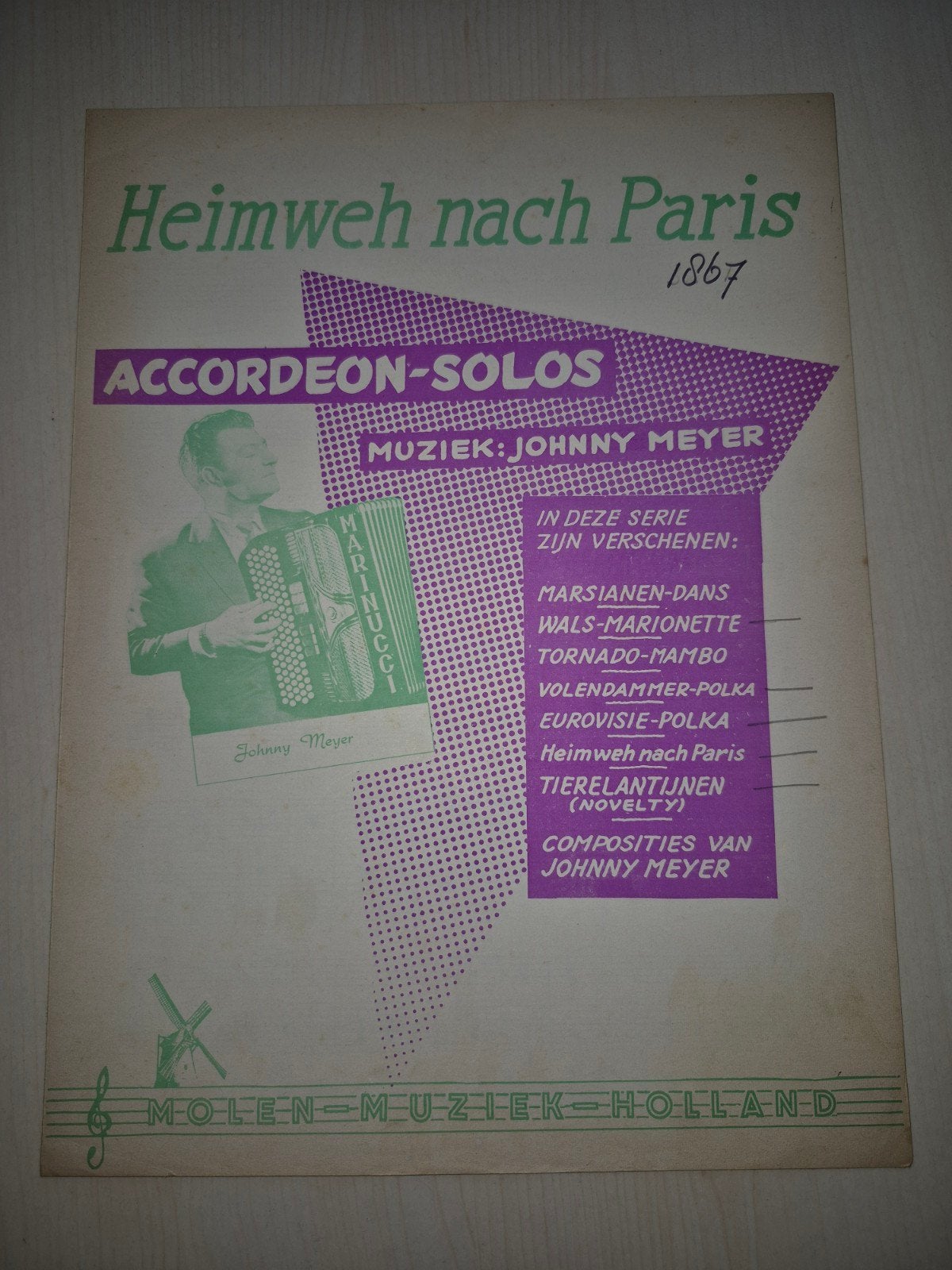 Heimweh nach Paris - Accordeon-solos Johnny Meyer, Gebruikt, Ophalen of Verzenden, Artiest of Componist, Populair
