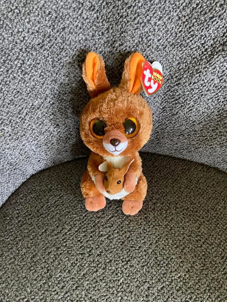 Ty Beanie Boo Kangoeroe met baby - Kanga, Kinderen en Baby's, Speelgoed | Knuffels en Pluche, Overige karakters, Overige typen