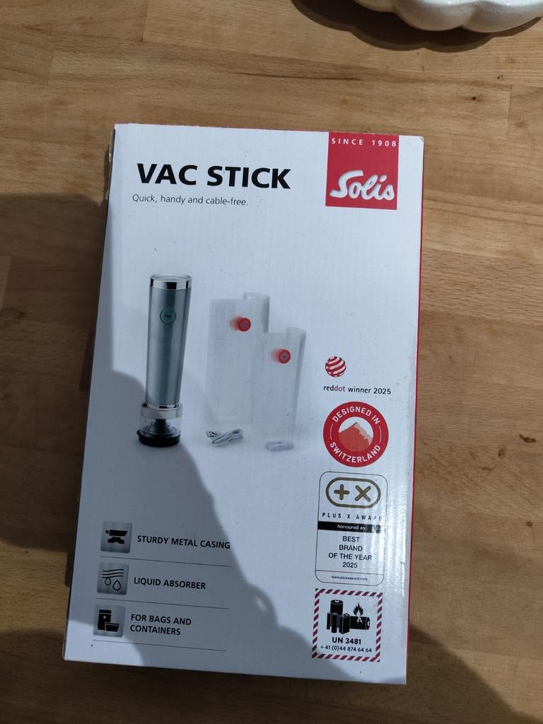Nieuw Solis Vac Stick - Draadloze Vacuümpomp voor Voedsel, Overige typen, Ophalen of Verzenden, Metaal, Overige merken