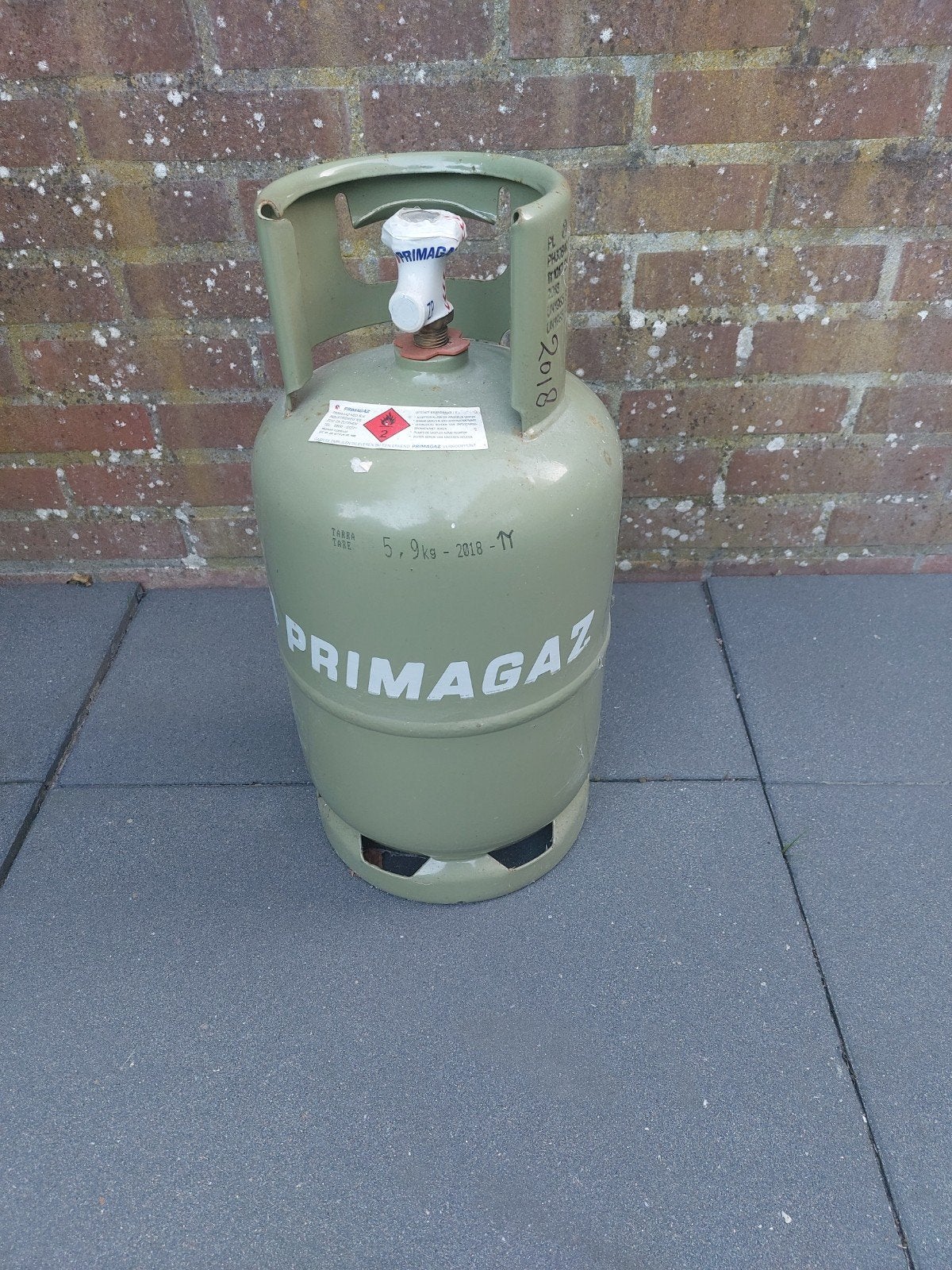 Tekoop een gasfles 5,9 kg, Ophalen
