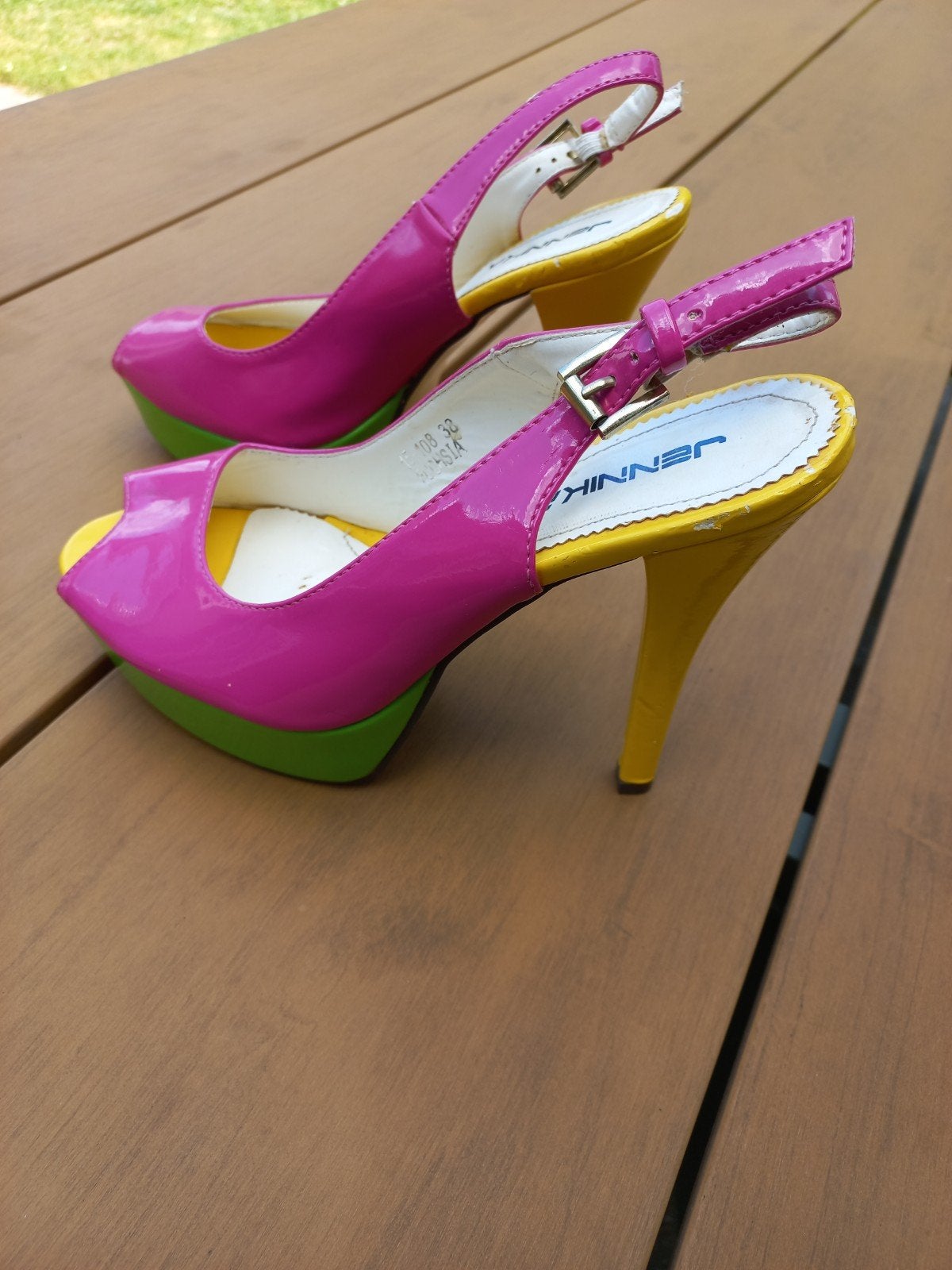 Roze gele plateau hakken - Maat 3, Pumps, Verzenden, Jennika, Roze