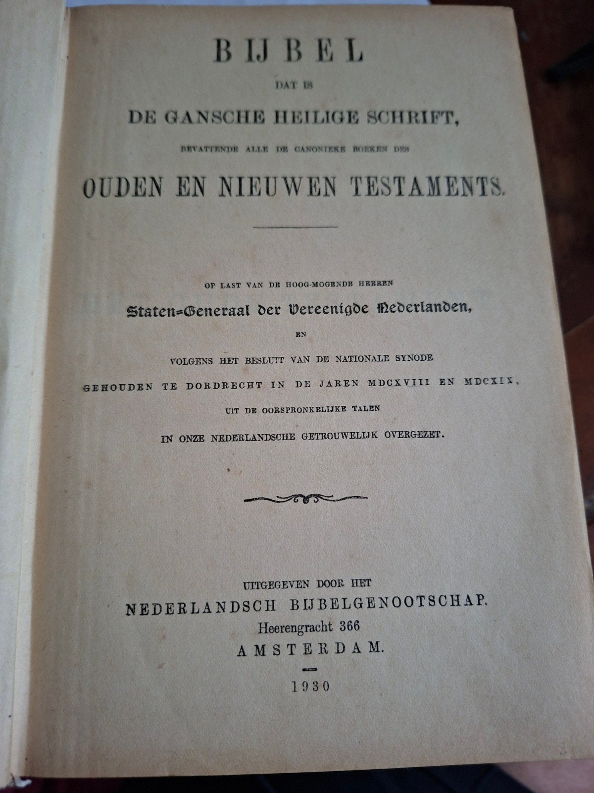 Bijbel: Ouden en Nieuwen Testamenten (1930), Ophalen of Verzenden, Staten-Generaal der Vereenigde Nederlanden