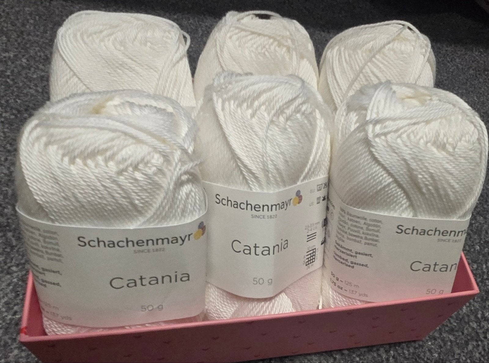Schachenmayr Catania garen - Wit (6 bollen), Ophalen of Verzenden, Zo goed als nieuw, Breien of Haken, Wol of Garen