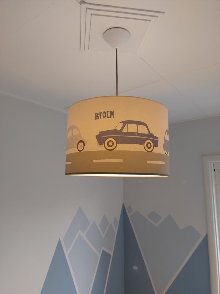 Mooie plafondlamp met auto's, Ophalen of Verzenden, Zo goed als nieuw, Lamp