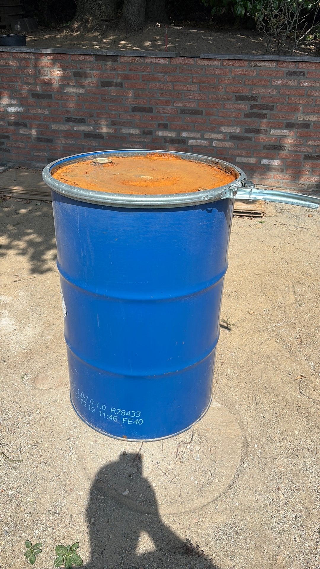 Oliedrum / oildrum / vuurkorf 200ltr, Tuin en Terras, Ophalen, Zo goed als nieuw