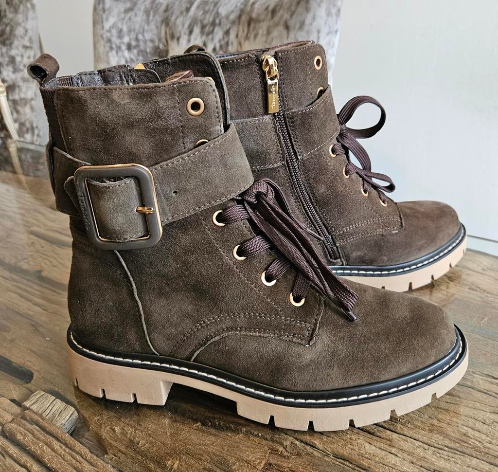 Tamaris enkel laarzen schoenen biker cowboy boots maat 38, Ophalen, Zo goed als nieuw, Zwart