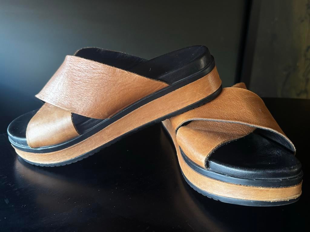 Shabbies Amsterdam Maro sandalen leer maat 40, Kleding | Dames, Schoenen, Bruin, Zo goed als nieuw, Sandalen of Muiltjes, Ophalen of Verzenden
