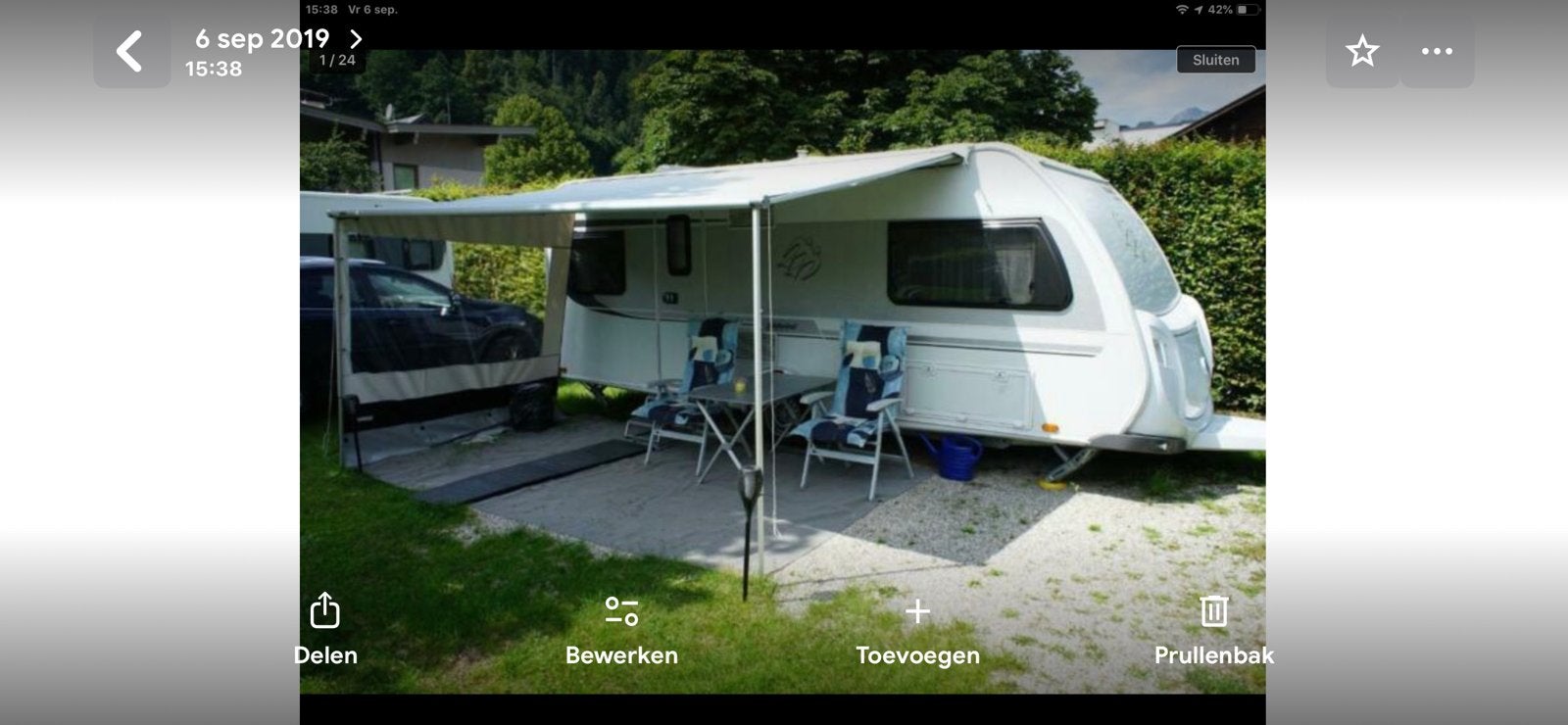 Zakluifel thule 4.20 mtr, Caravans en Kamperen, Caravan accessoires, Ophalen, Gebruikt