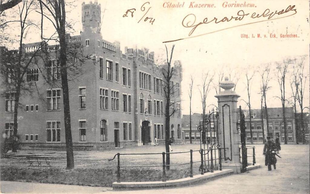 Gorinchem Citadel Kazerne Kazerneplein Militair 1904, Ophalen of Verzenden, Voor 1920, Gelopen, Zuid-Holland