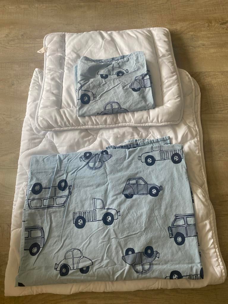 Petite Amelie peuterdekbed 150x120 met kussen + 2x overtrek, Ophalen of Verzenden, Gebruikt, Wit, Deken of Dekbed