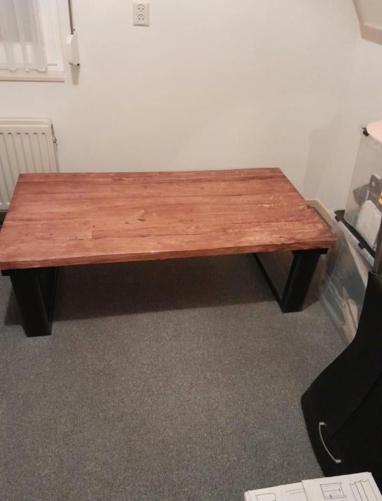 Te Koop: Salontafel 135x70 Teak Mix Rough, Ophalen, 50 tot 100 cm, Zo goed als nieuw, Minder dan 50 cm