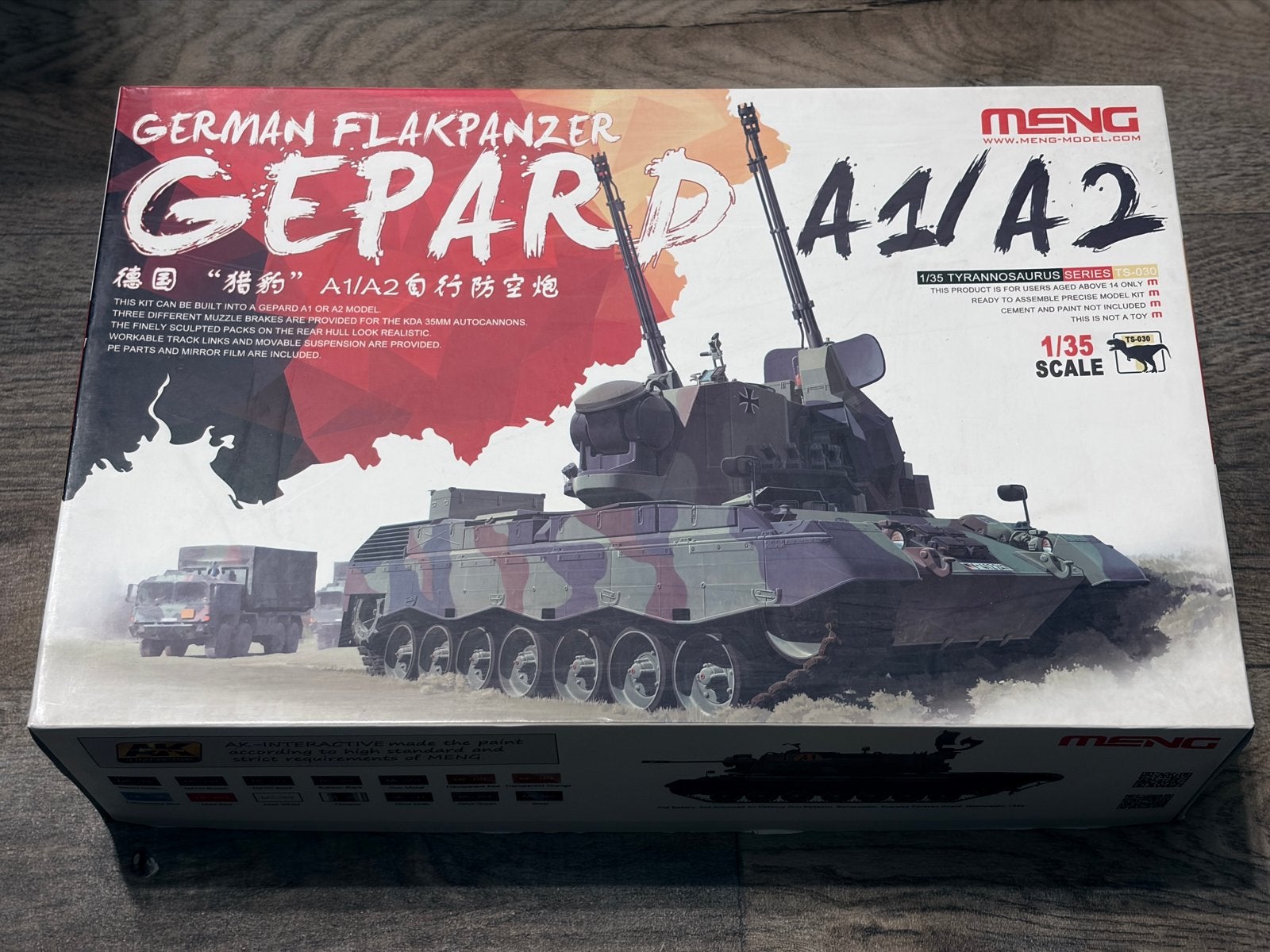 Meng 1:35 Flakpanzer Gepard A1/A2 Modelbouwkit, Overige merken, Tank, 1:32 tot 1:50, Nieuw