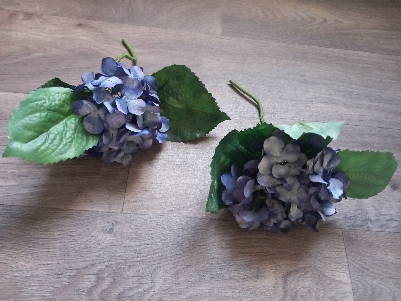 2 blauwe kunst hortensia's, Huis en Inrichting, Binnen, Kunstbloem, Nieuw, Ophalen of Verzenden