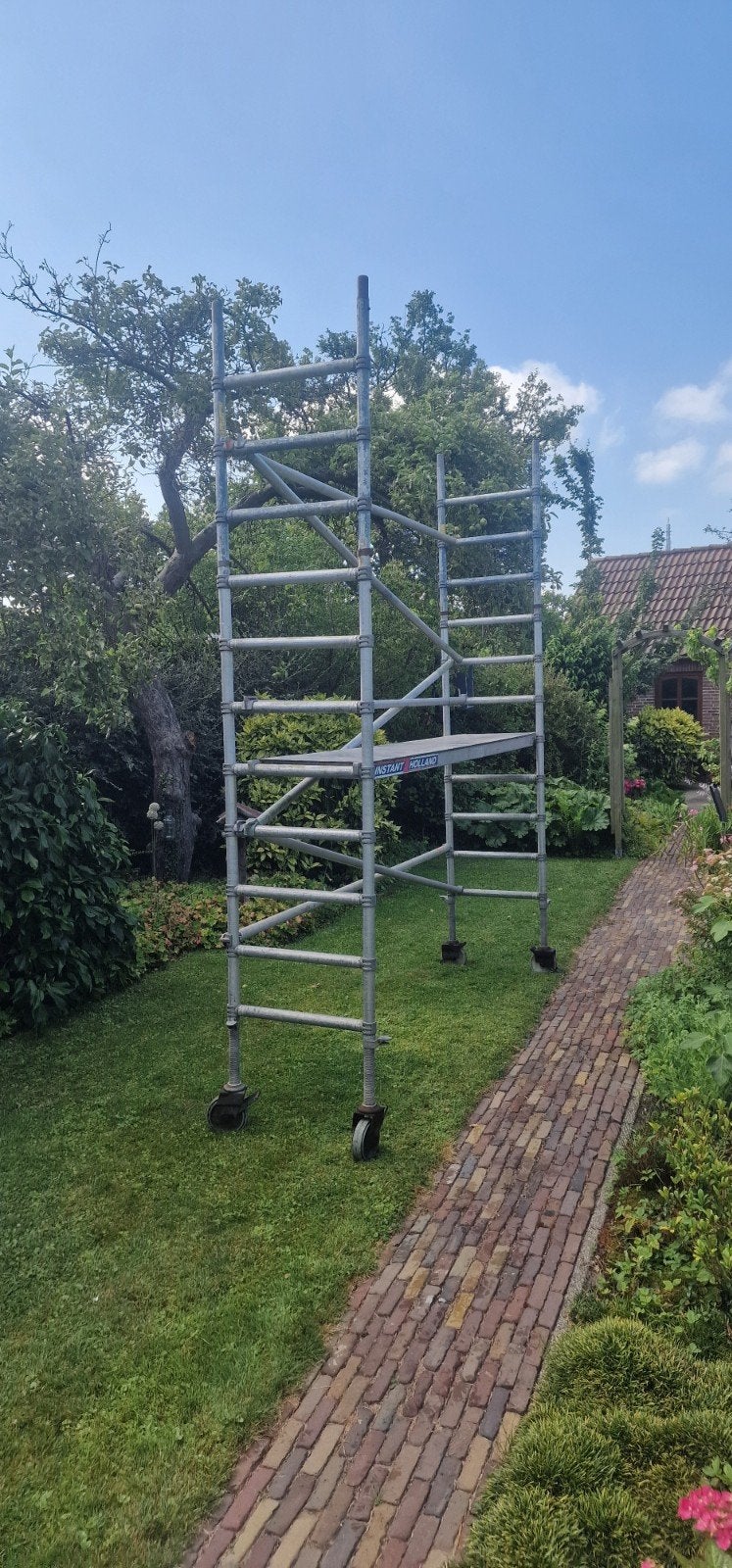 Instant Holland Rolsteiger - Gebruikt, Doe-het-zelf en Verbouw, Steigers, Ophalen, Gebruikt, Rolsteiger of Kamersteiger, 5 meter of hoger