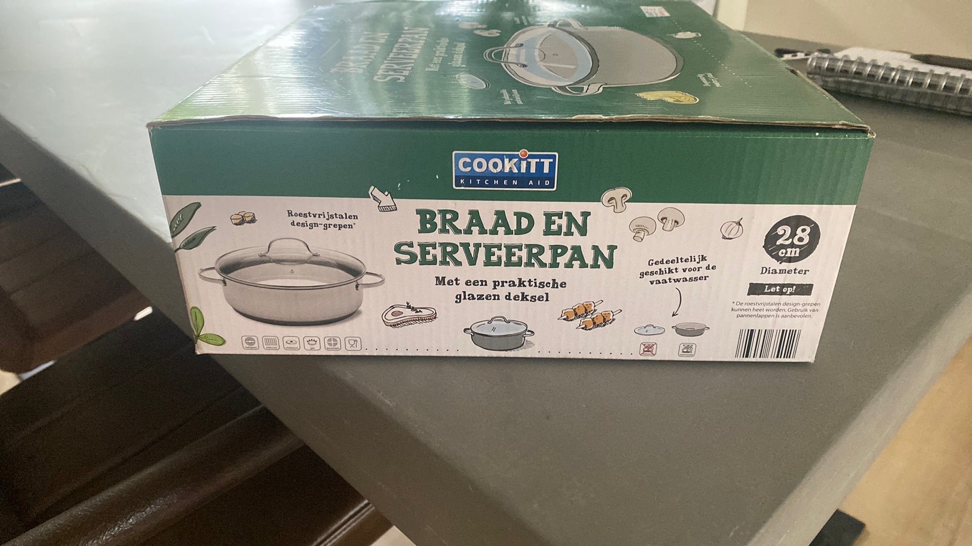 Cookitt kitchen aid braad en serveerpan, Braadpan, Met deksel, Nieuw, Ophalen of Verzenden