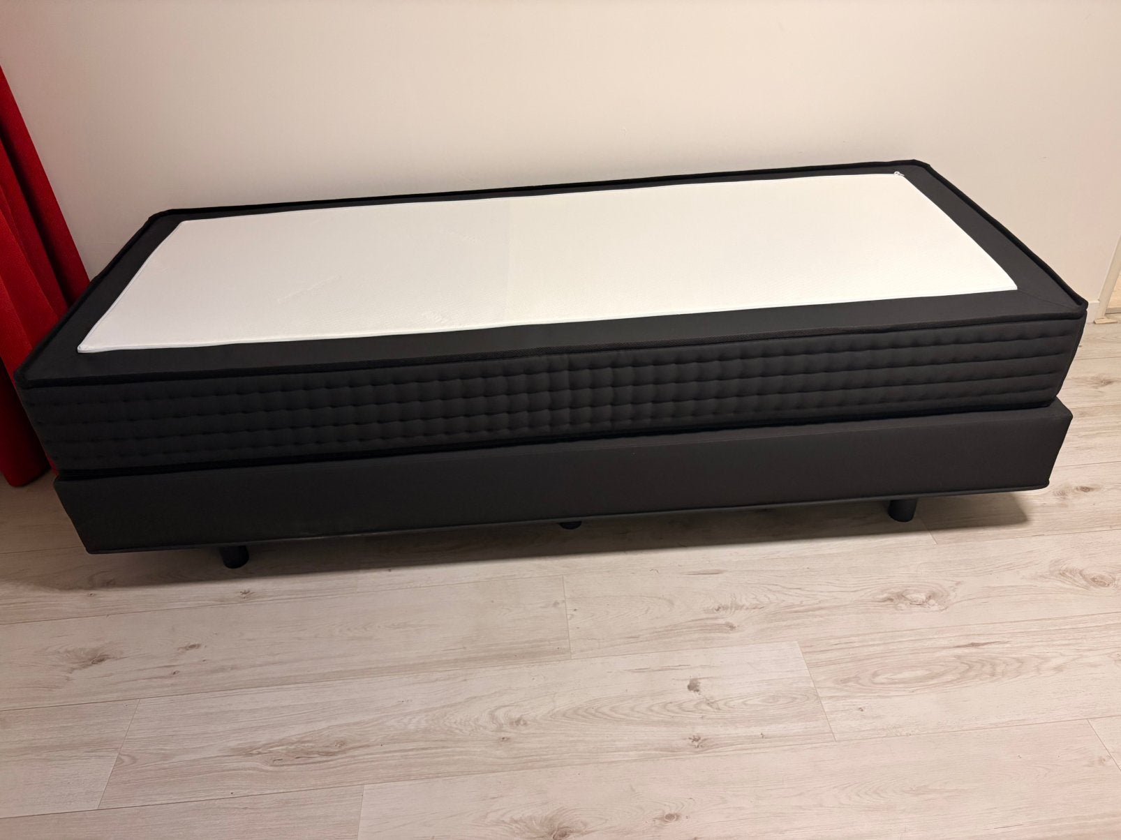Swiss Sense boxspring 90x220, Ophalen, 90 cm, Eenpersoons, Zwart