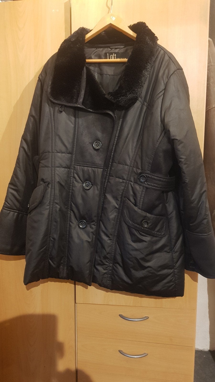 Dames winterjas, Kleding | Dames, Jassen | Winter, Ophalen of Verzenden, Zo goed als nieuw, Maat 46/48 (XL) of groter, Zwart