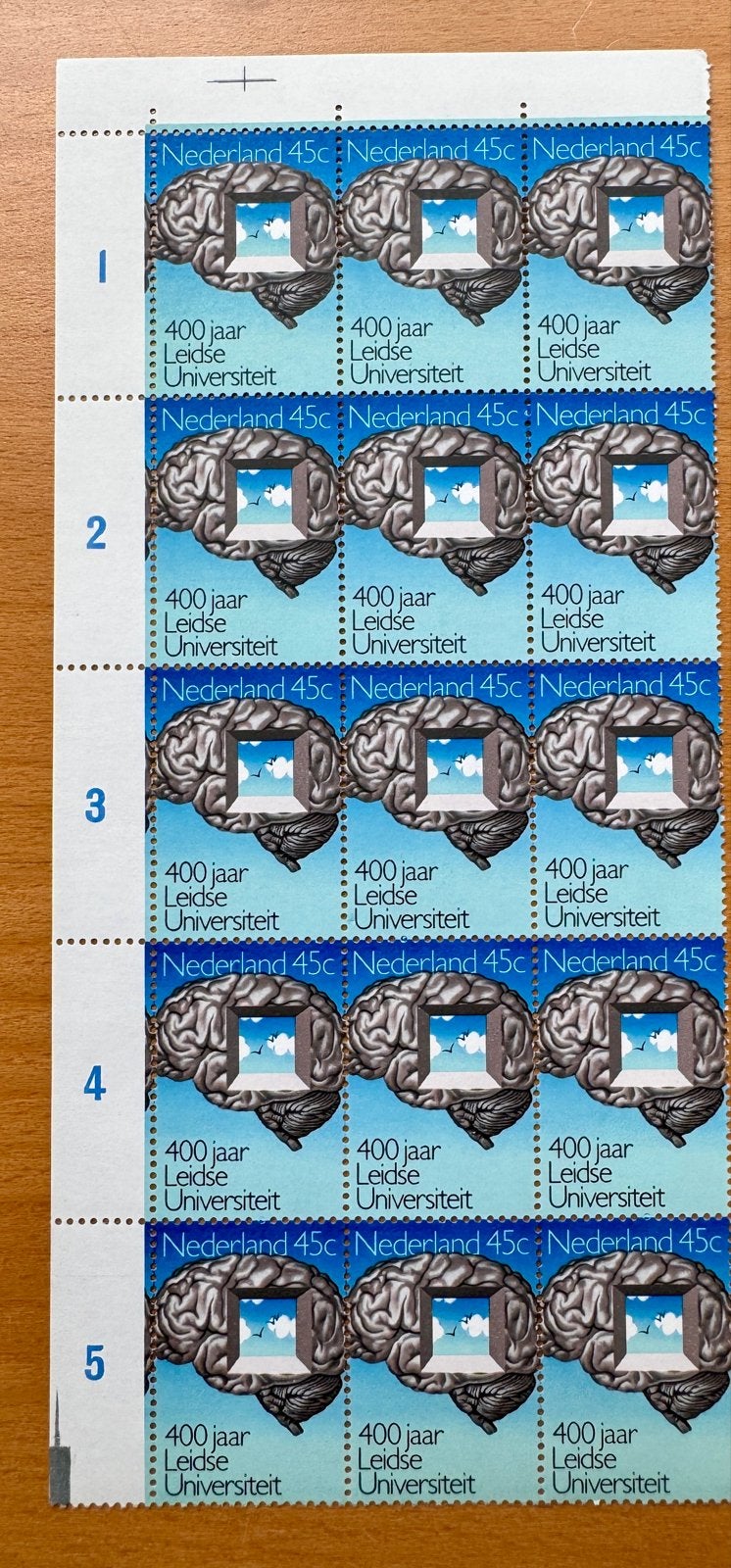 Postzegelvel 400 jaar Leidse Universiteit, Postzegels en Munten, Postzegels | Nederland, Ophalen of Verzenden, Na 1940, Postfris