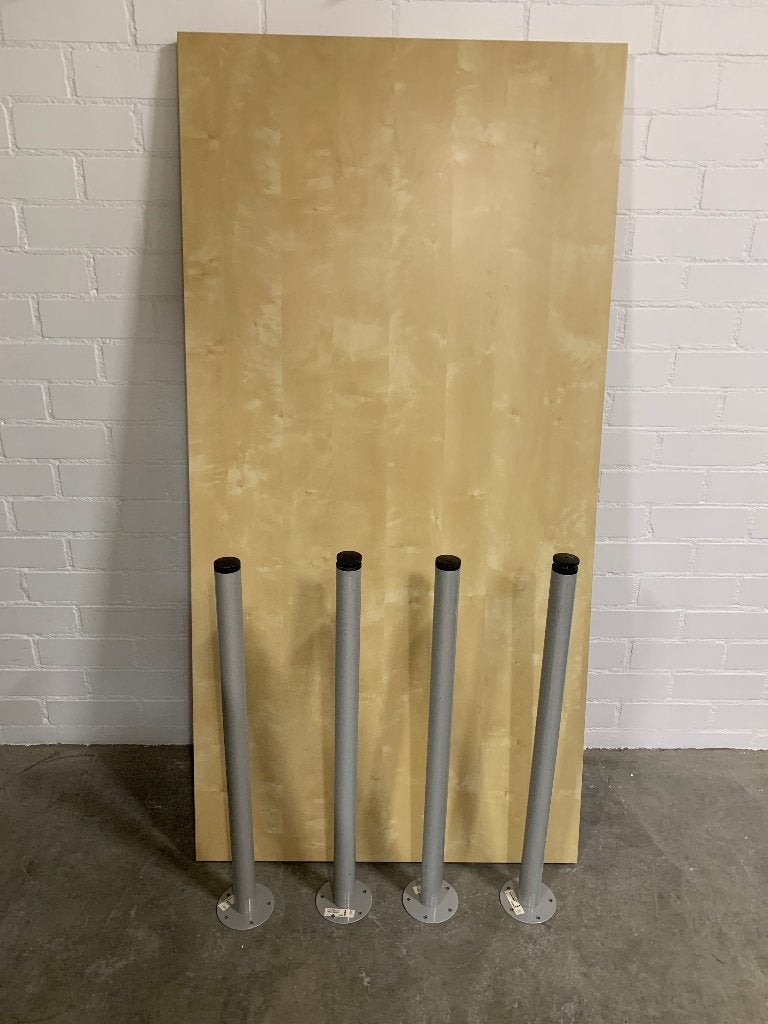 Bureautafelblad Ikea met afschroefbare poten, 150cm x 75cm, Ophalen, Demontabel, Gebruikt, 150 cm
