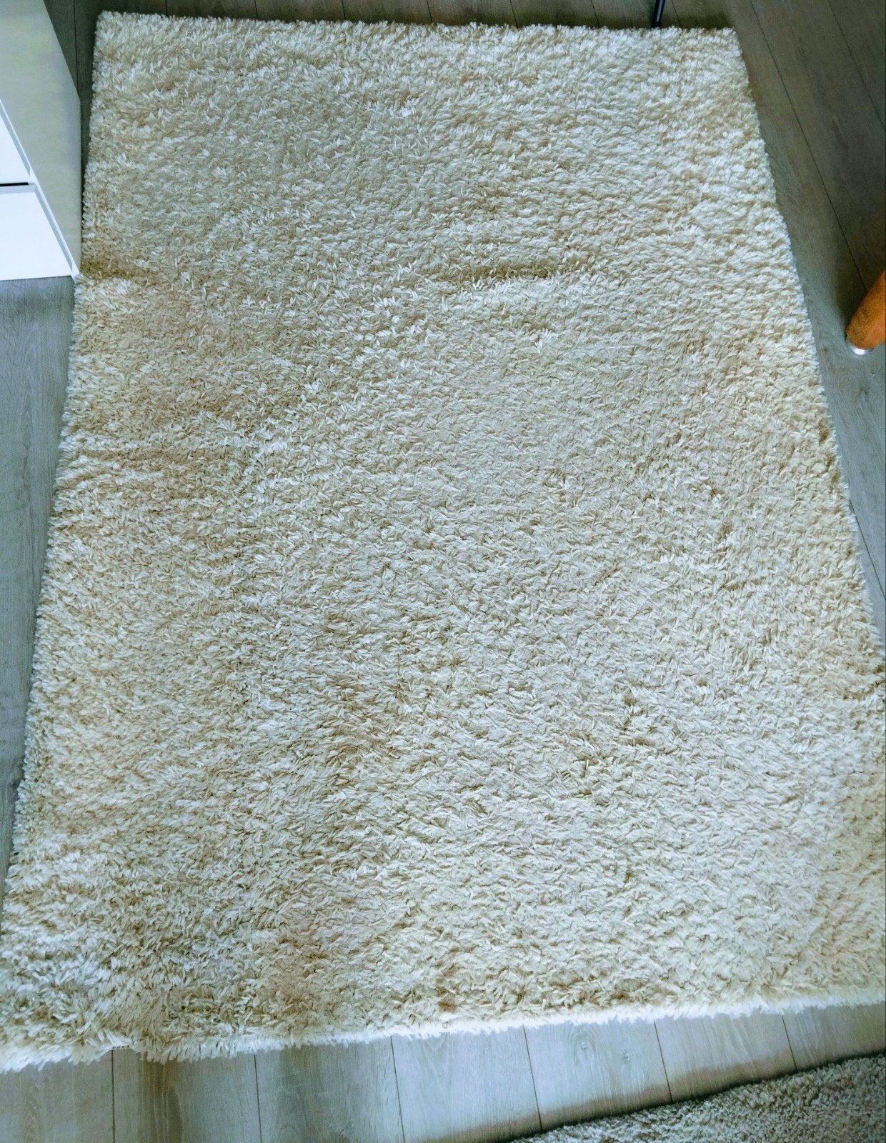 Crèmekleurig hoogpolig vloerkleed 140x200, Ophalen, 150 tot 200 cm, 200 cm of meer, Crème
