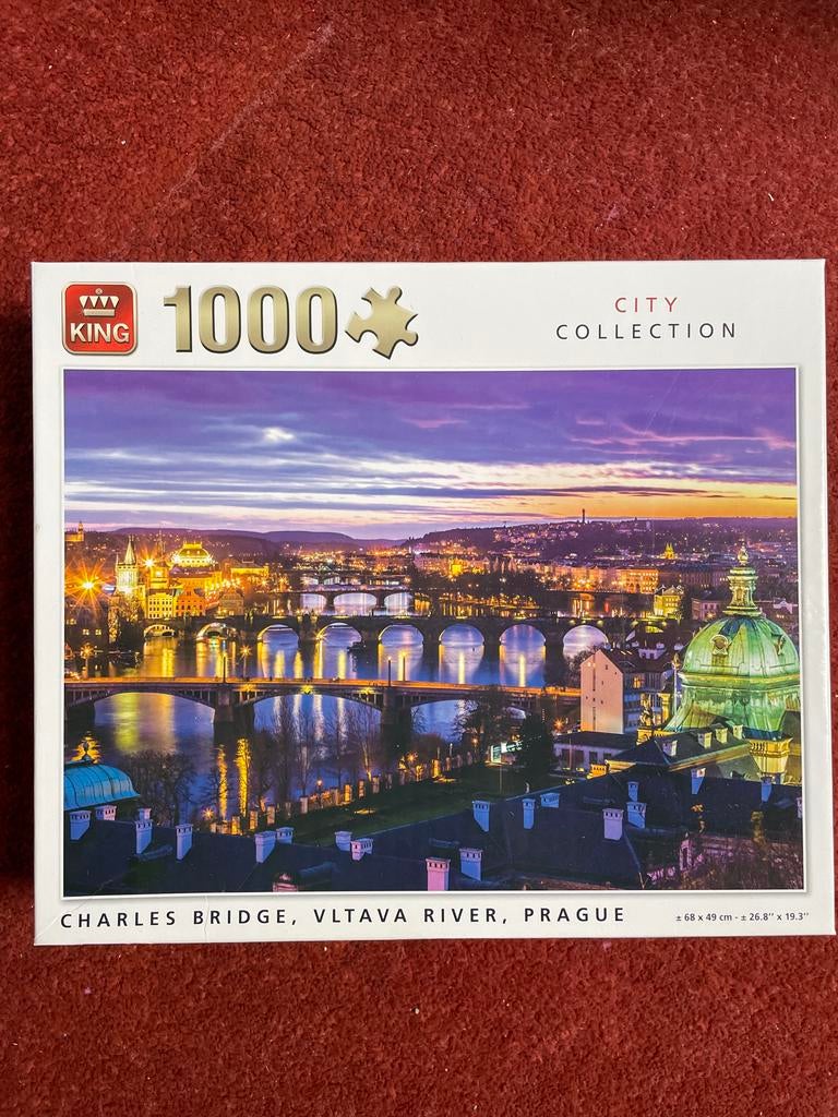 King Puzzel 1000 stukjes - Karelsbrug, Praag, Ophalen of Verzenden, 500 t/m 1500 stukjes, Nieuw, Legpuzzel