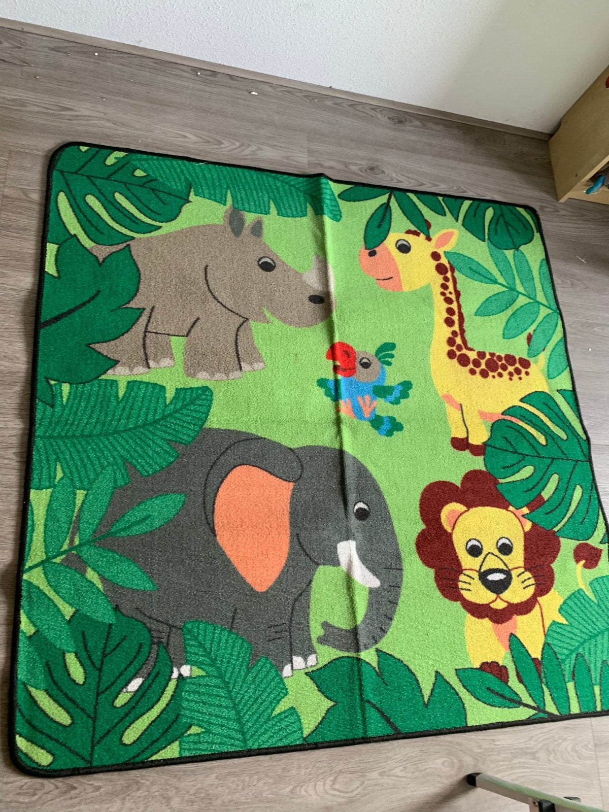 IKEA Vloerkleed met vrolijke dierenprint, Ophalen, Gebruikt, 100 tot 150 cm, 150 tot 200 cm