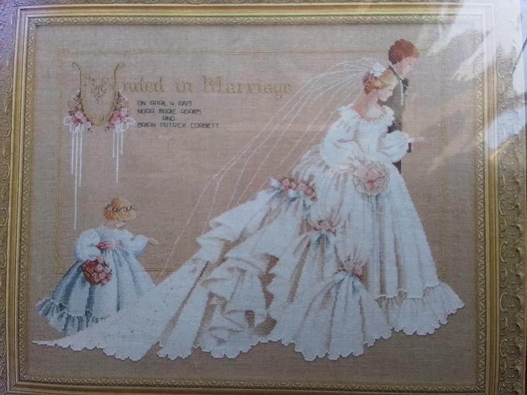 Borduurpakket "Bruidspaar" van Lavender & Lace, Ophalen of Verzenden, Nieuw, Handborduren, Borduurpakket