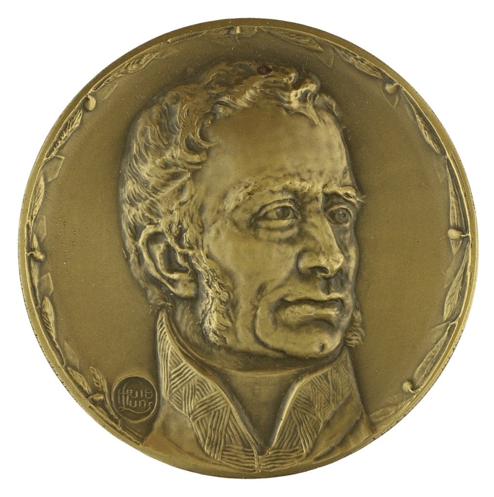 Penning VPK 1928 Huib Luns : Koning Willem I, Verzenden, Brons, Nederland