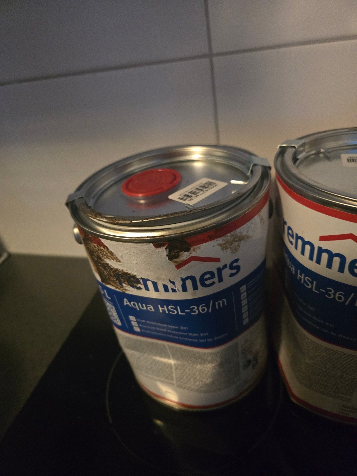 Remmers Aqua HSL-36/m beits - licht beschadigde blikken, Doe-het-zelf en Verbouw, Verf, Beits en Lak, Minder dan 5 liter, Ophalen of Verzenden