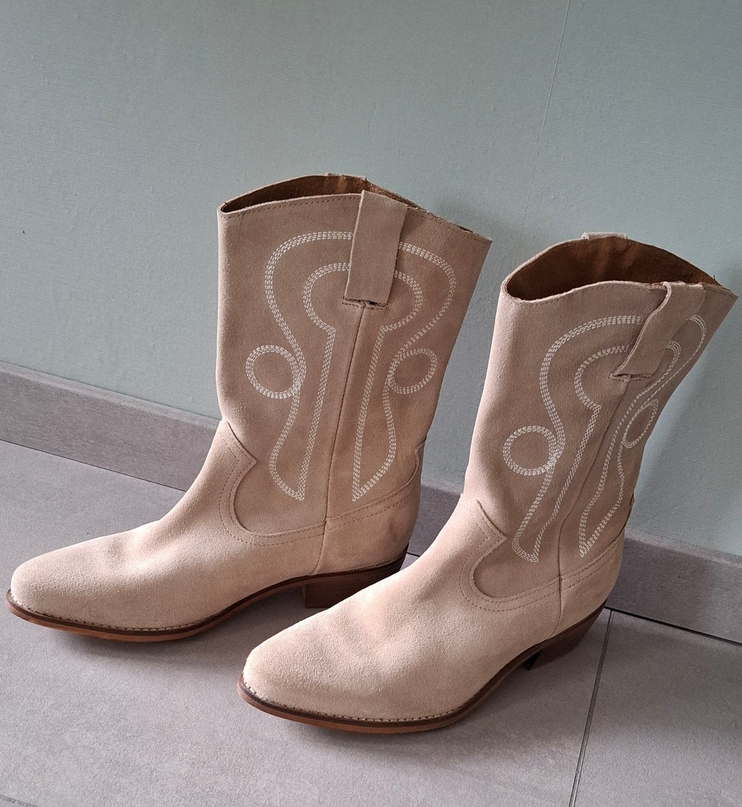 DWRS laarzen enkellaarzen cowboy booties maat 39 izgs, DWRS, Beige, Lage of Enkellaarzen, Ophalen of Verzenden