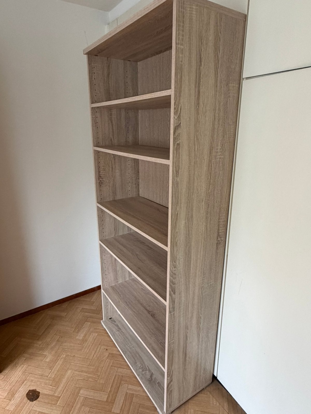 Houten fineer boekenkast, Ophalen, Gebruikt, 200 cm of meer, 50 tot 100 cm