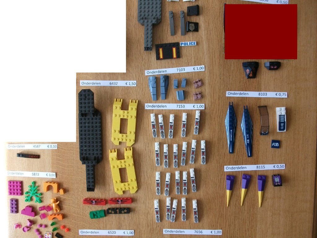 LEGO Onderdelen blad 1 (verschillende LEGO sets), Ophalen of Verzenden, Gebruikt, Losse stenen, Lego