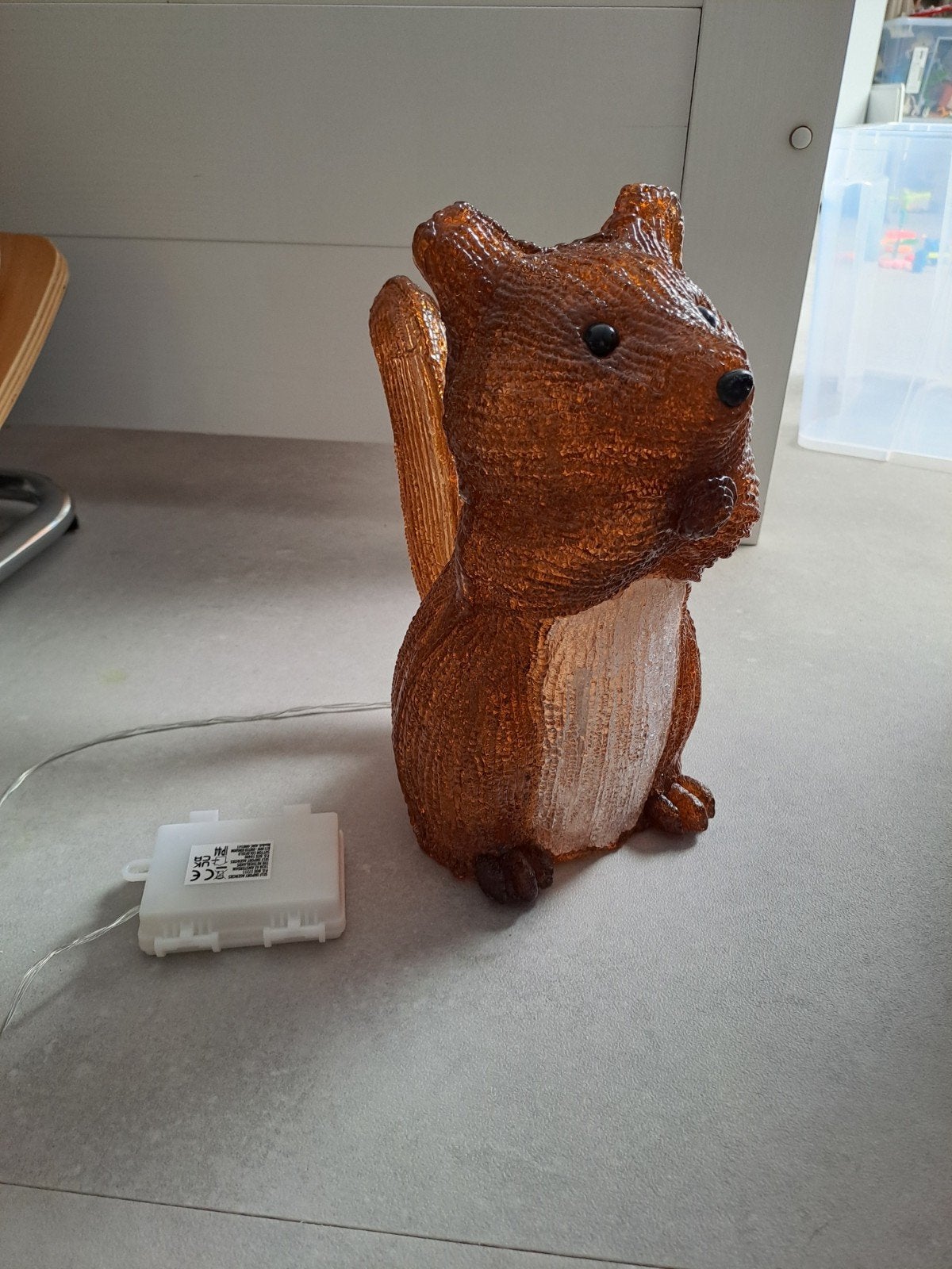 Lichtgevende eekhoorn op batterij, Ophalen of Verzenden, Gebruikt, Bruin, Kunststof