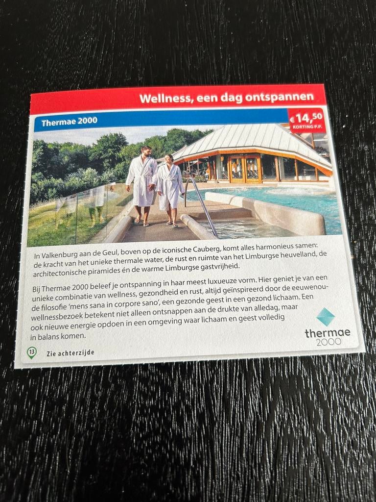 Voordeelcoupon Thermae 200, Eén persoon, Kortingsbon