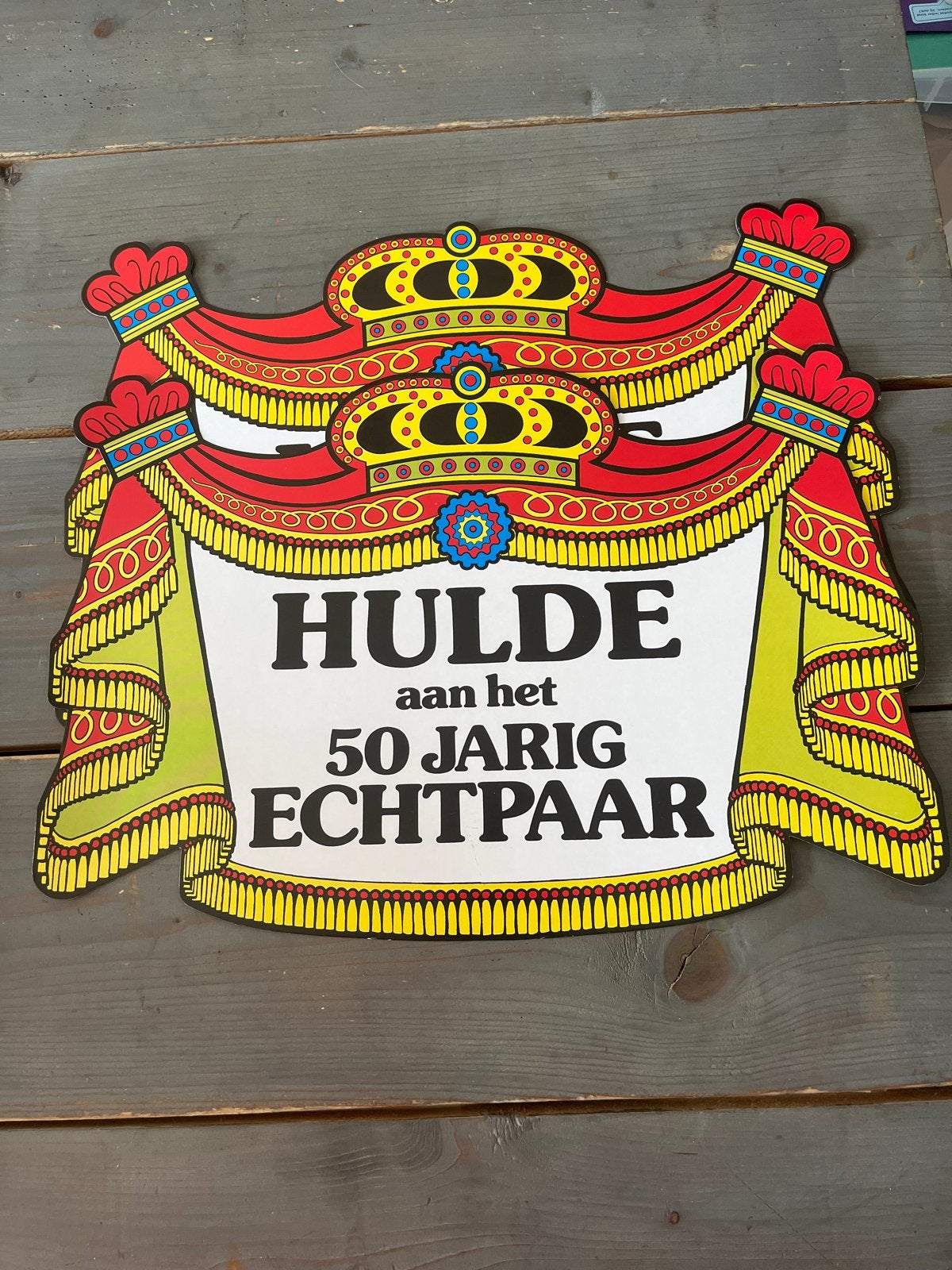 Hulde aan het 50-jarig echtpaar - Feestversiering, Ophalen of Verzenden, Nieuw, Versiering, Overige