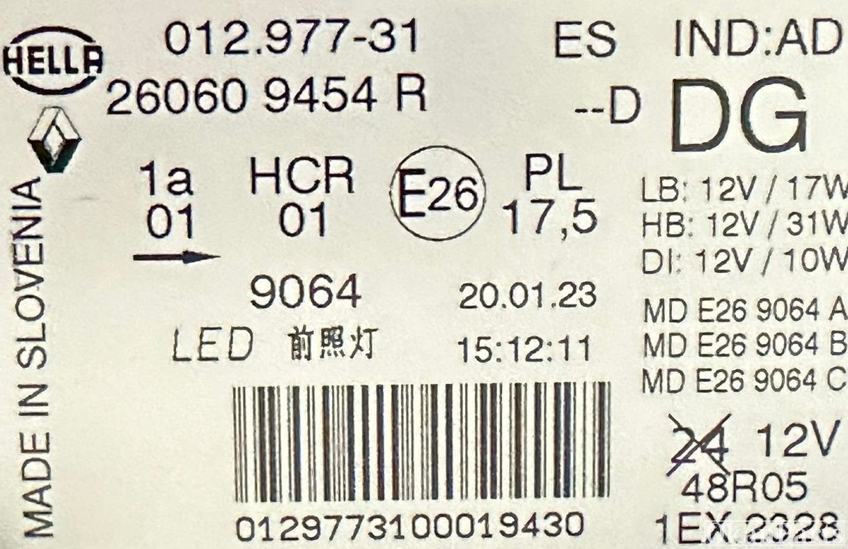 Renault Captur Facelift LED linker koplamp links 260609454R, Auto-onderdelen, Ophalen of Verzenden, Gebruikt