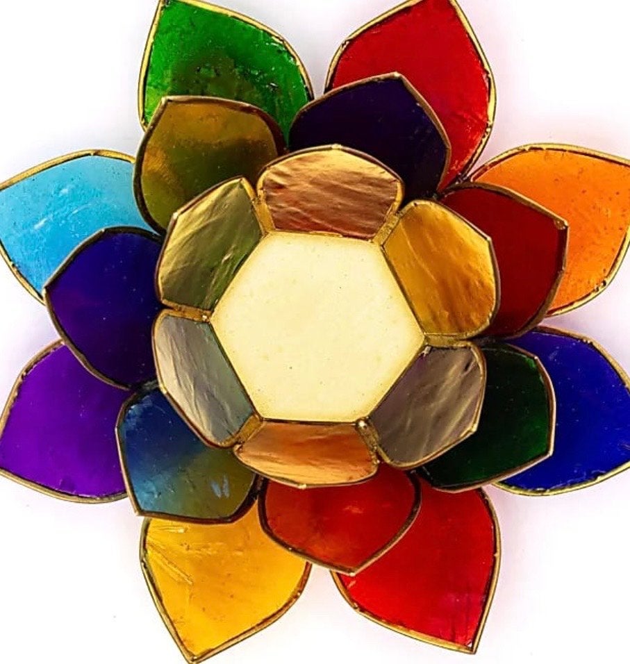 Chakra kleuren Lotus kaarshouder, Overige materialen, Groen, Nieuw, Ophalen of Verzenden