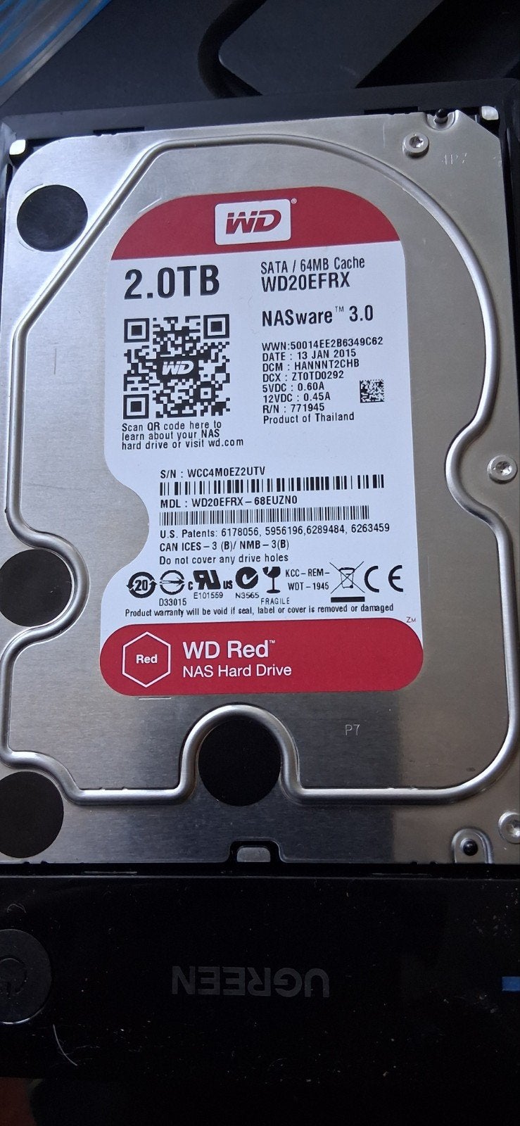 WD Red 2TB NAS Hard Drive - WD20EFRX, Intern, Gebruikt, Verzenden, Server
