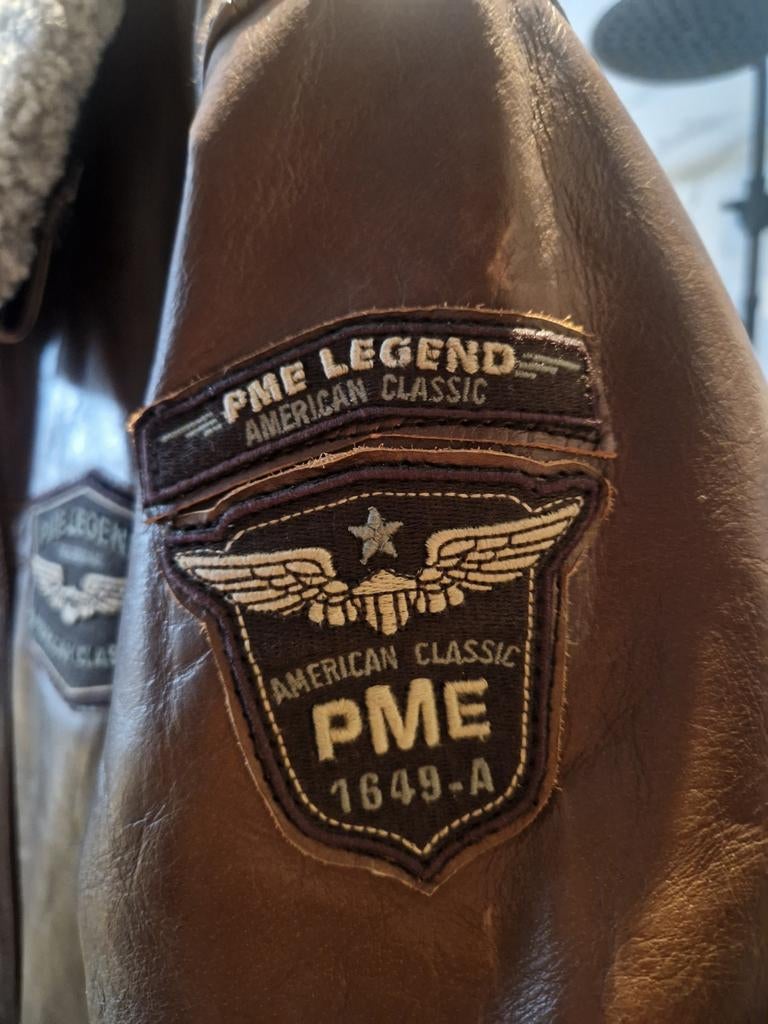 PME Legend Hudson flight jacket Maat L bruin buffelleer, Maat 52/54 (L), Bruin, Ophalen of Verzenden, Zo goed als nieuw