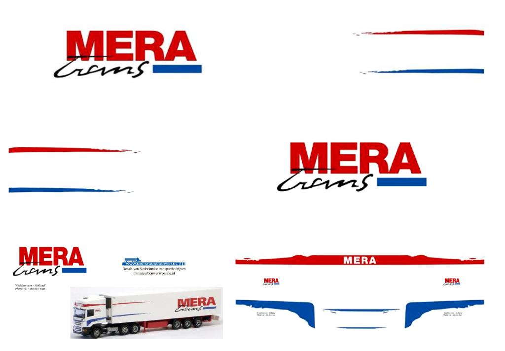 Vrachtauto decal 1:50 Meratrans Waddinxveen, Verzenden, Nieuw, Bus of Vrachtwagen, Overige merken