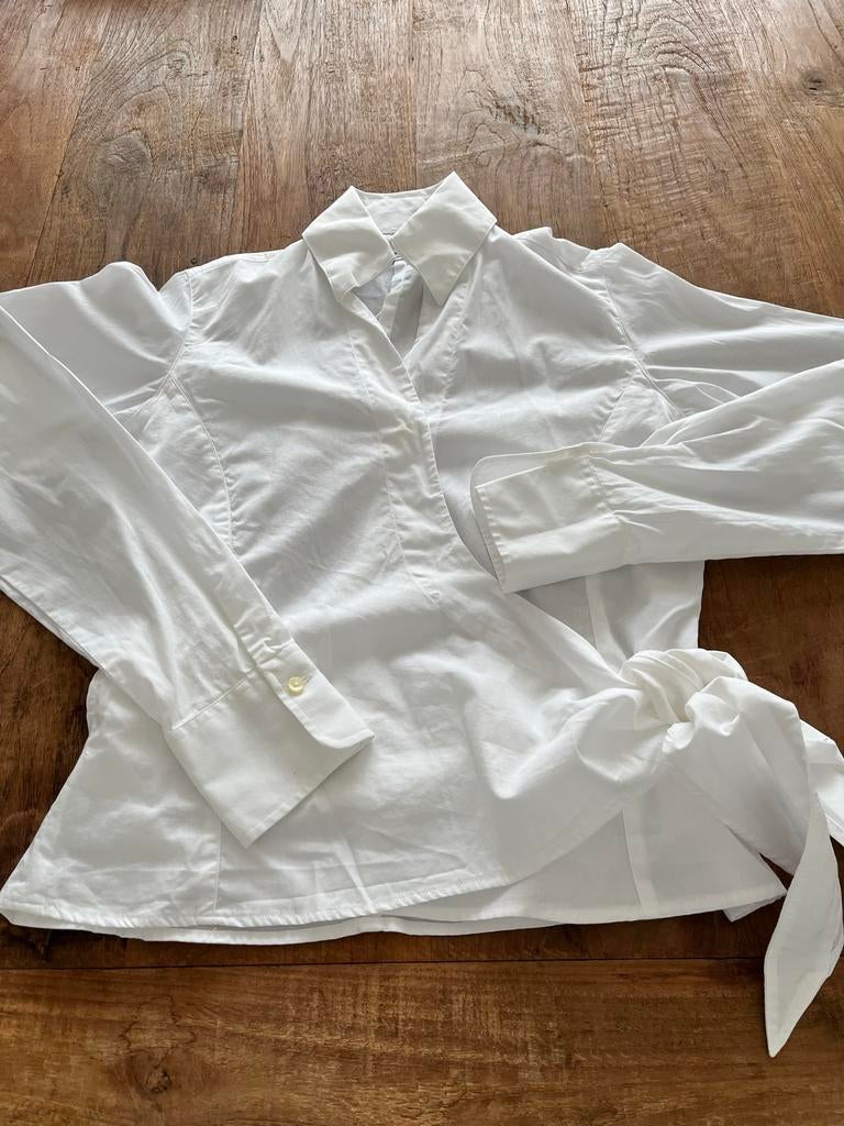 Steppin Out Witte Wikkelblouse - 100% Katoen, Ophalen of Verzenden, Zo goed als nieuw, Maat 38/40 (M), Wit