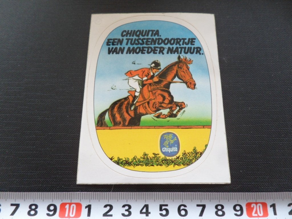 sticker paard ruiter CHIQUITA tussendoortje moeder natuur, Verzamelen, Ophalen, Zo goed als nieuw