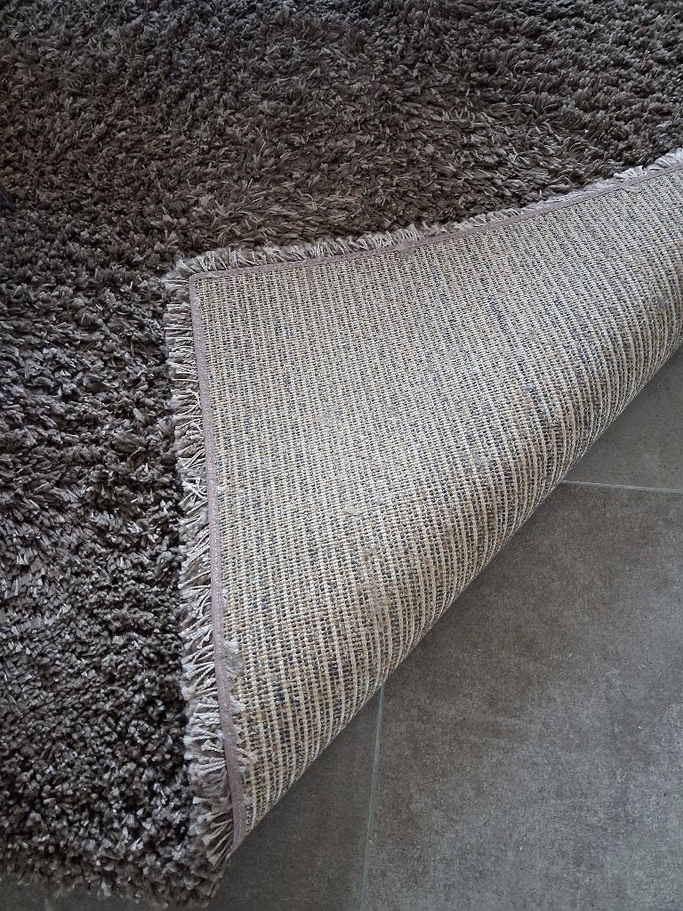 Hoogpolig vloerkleed - Taupe/Grijs - 275 x 275 cm, Ophalen, Gebruikt, Modern, Hoogpolig, Bruin
