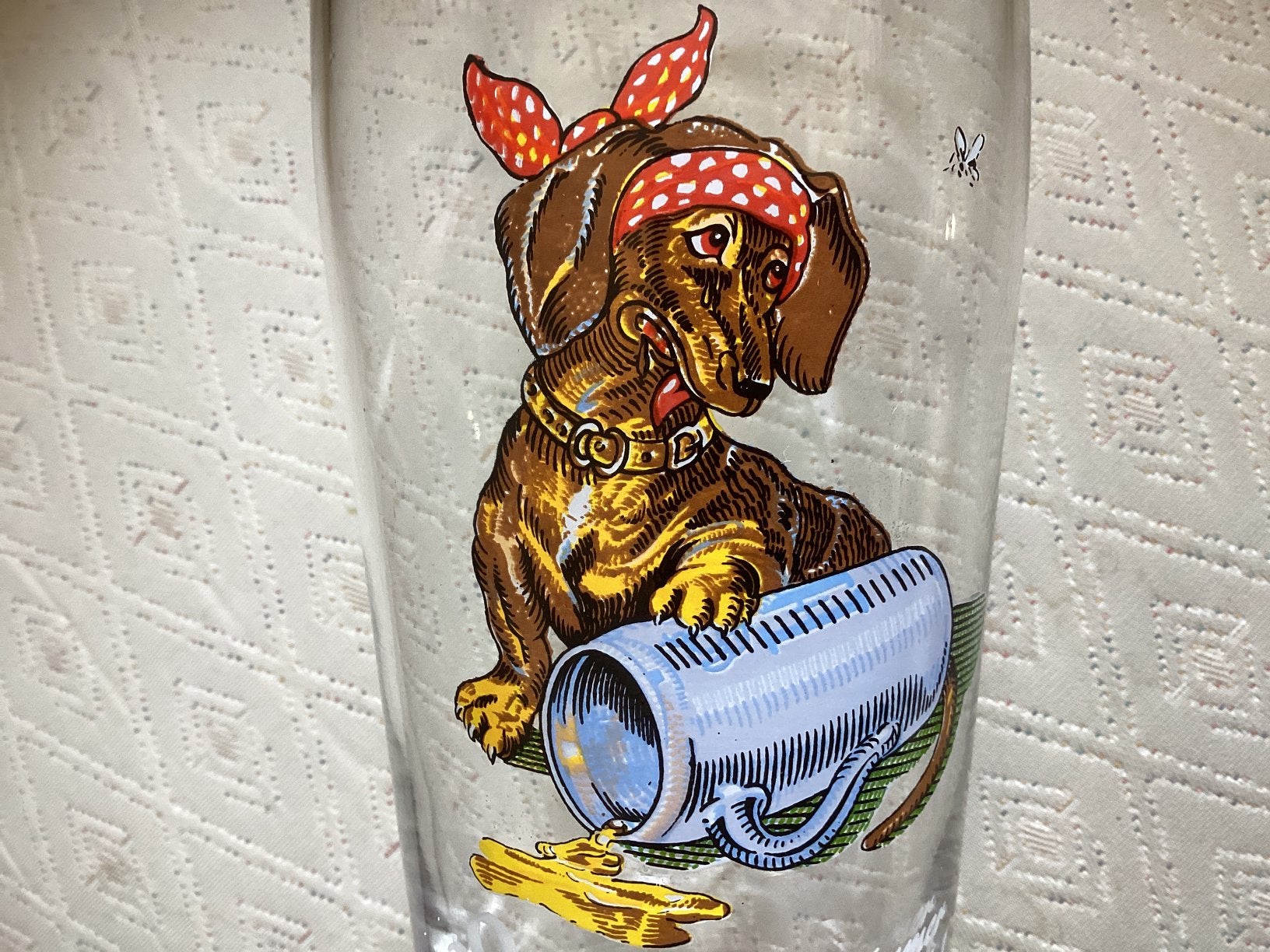 Teckel bierglas // hoog 18 cm, Ophalen of Verzenden, Zo goed als nieuw, Glas of Glazen, Overige merken