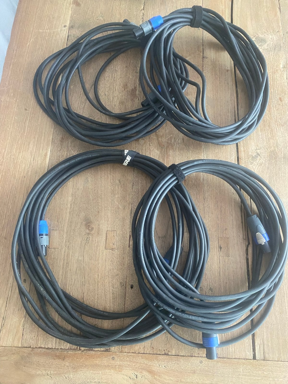 4x 10 meter Speakonkabels (2x 2.5 kw) voor Speakers, Gebruikt, Speaker of Versterker, Ophalen of Verzenden, Nvt