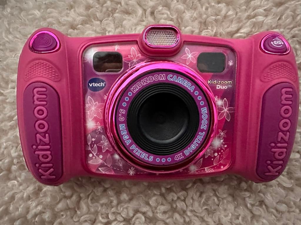 VTech Kidizoom Duo 5.0 MP roze met koptelefoon, Ophalen of Verzenden, Zo goed als nieuw, 4 tot 6 jaar
